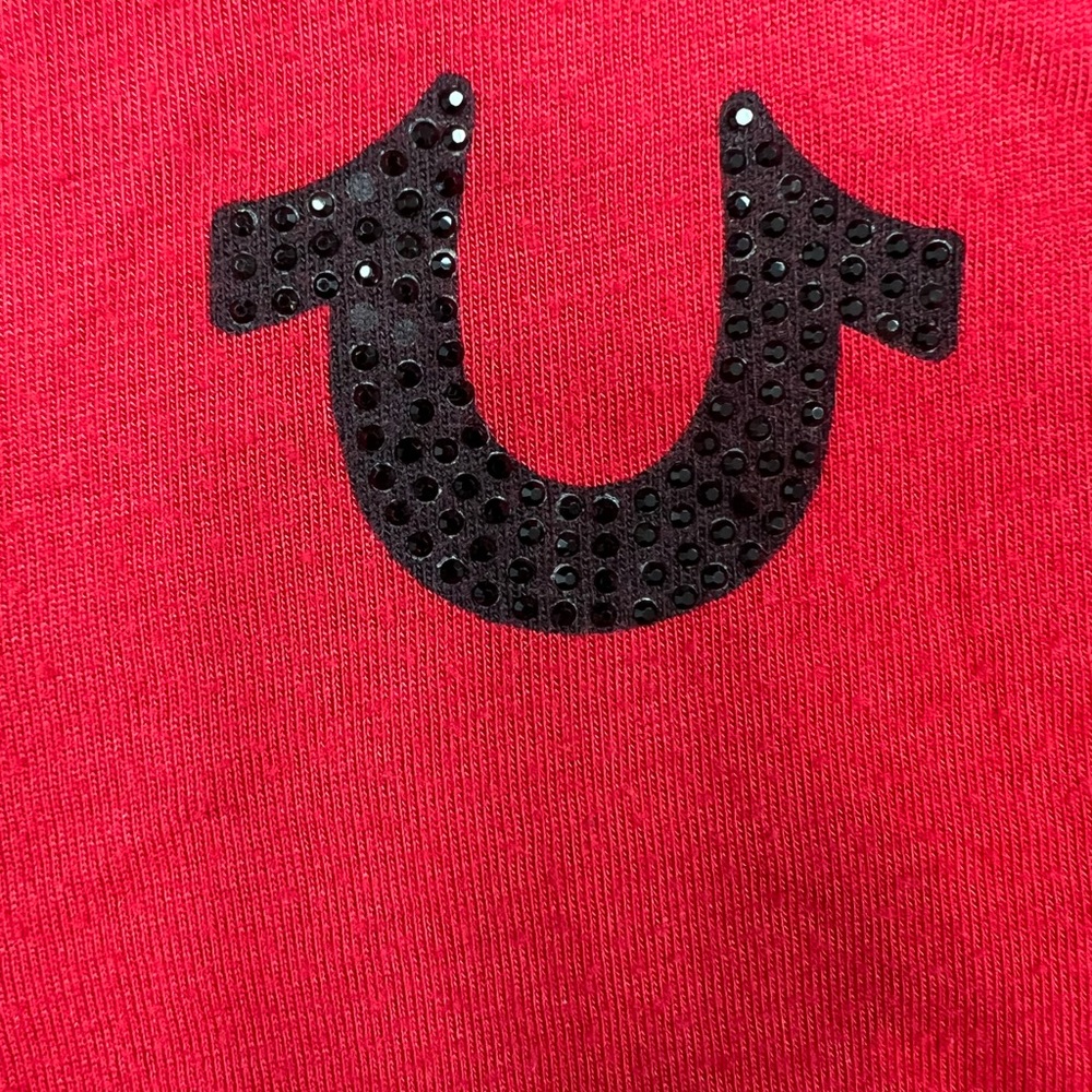 True Religion Happy Buddha embellished red shirt. - Picture 8 of 8
